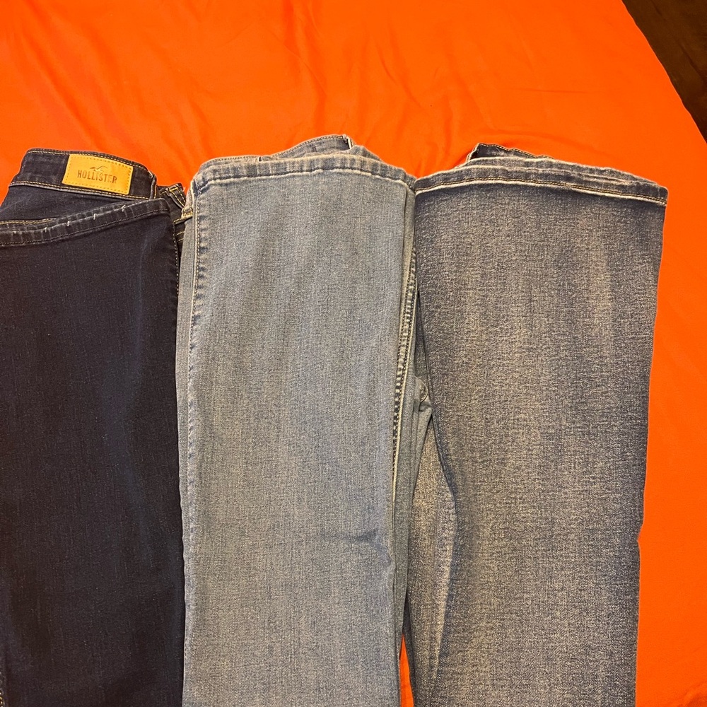 Hollister Dark and Light Blue Straight Jeans - Picture 3 of 13